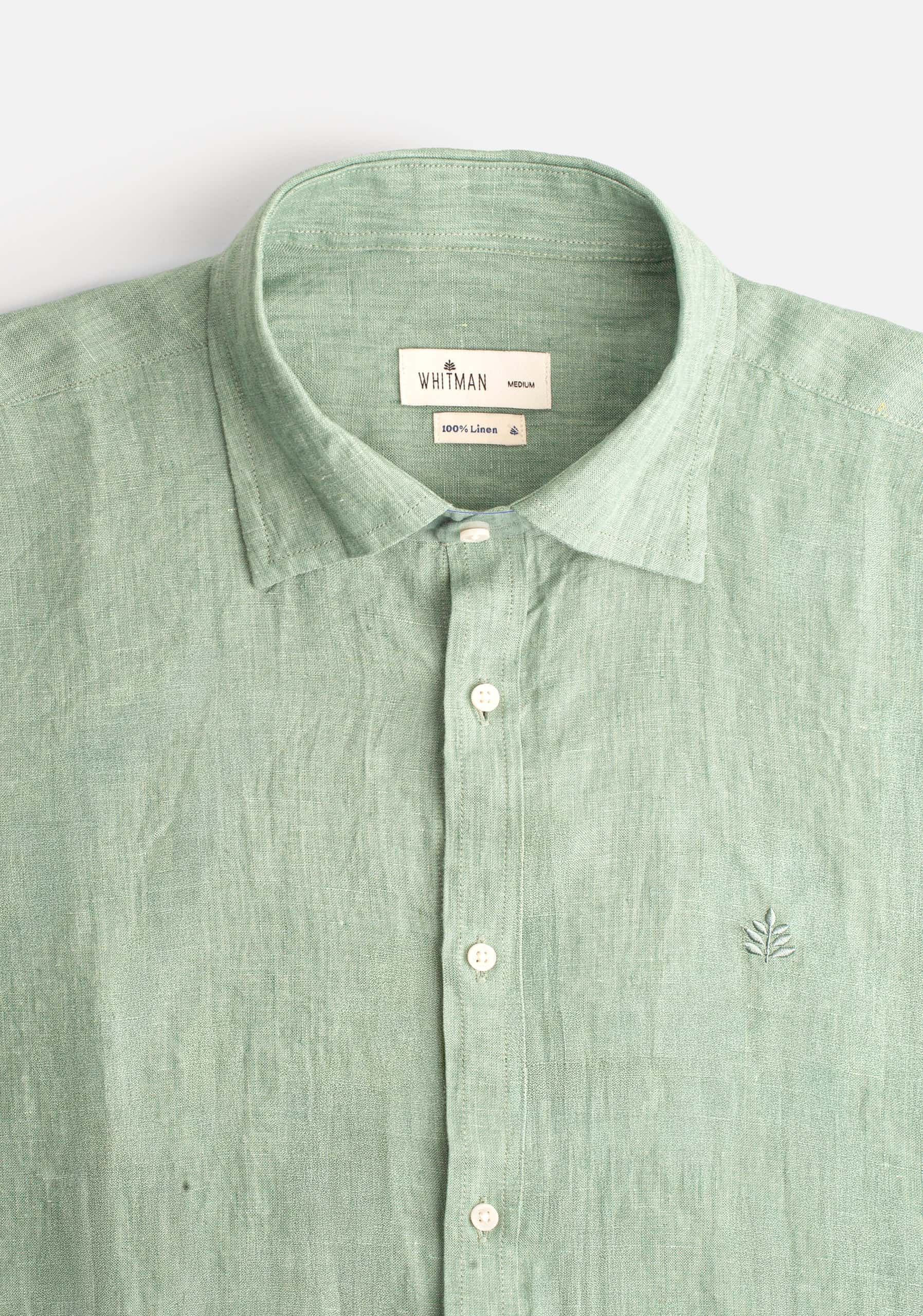 Camisa H CI Lino L-Atn Verde Med - miniatura 3
