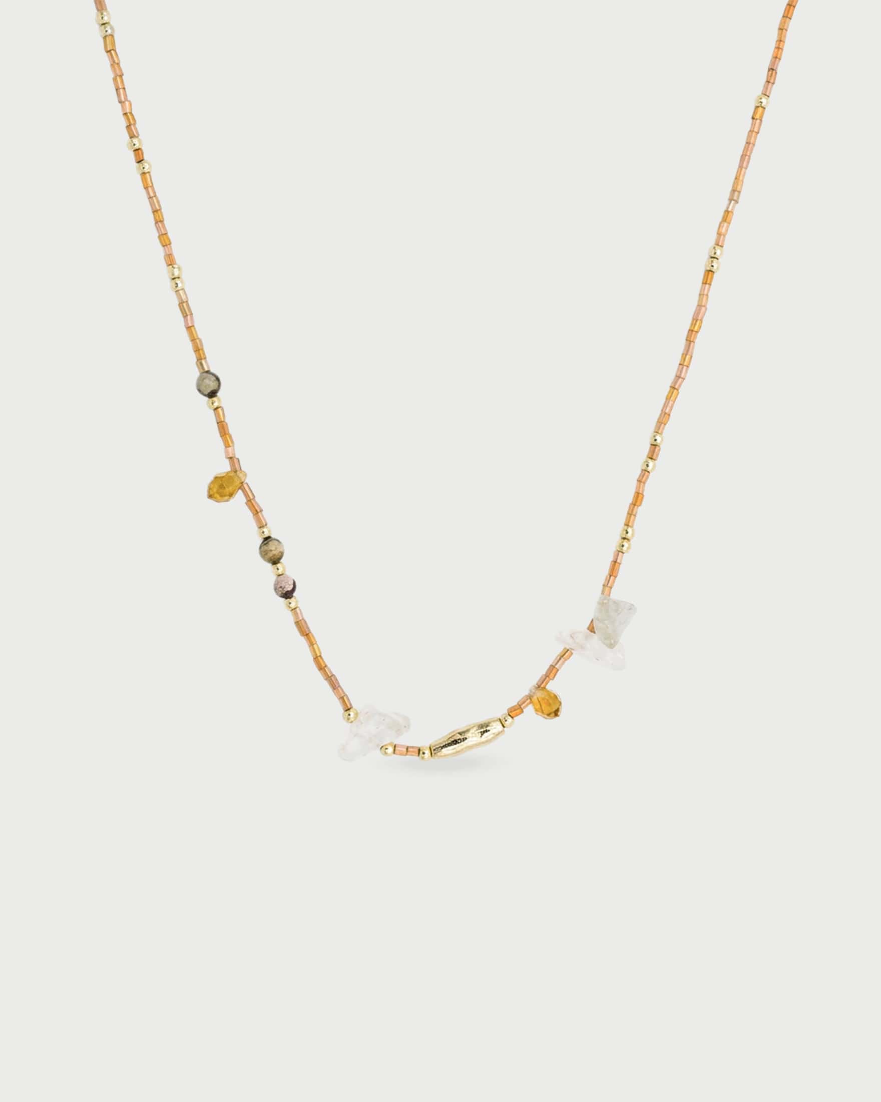 COLLAR PIEDRAS MULTICOLOR AMBAR
