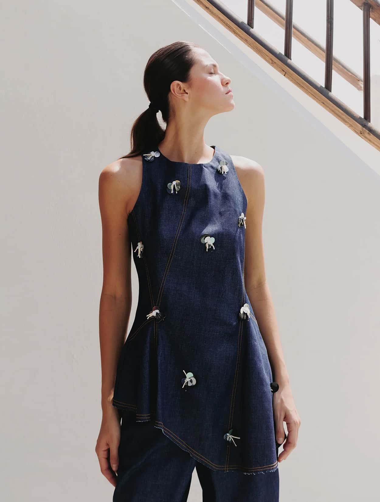 VEST DENIM CON LENTEJUELAS