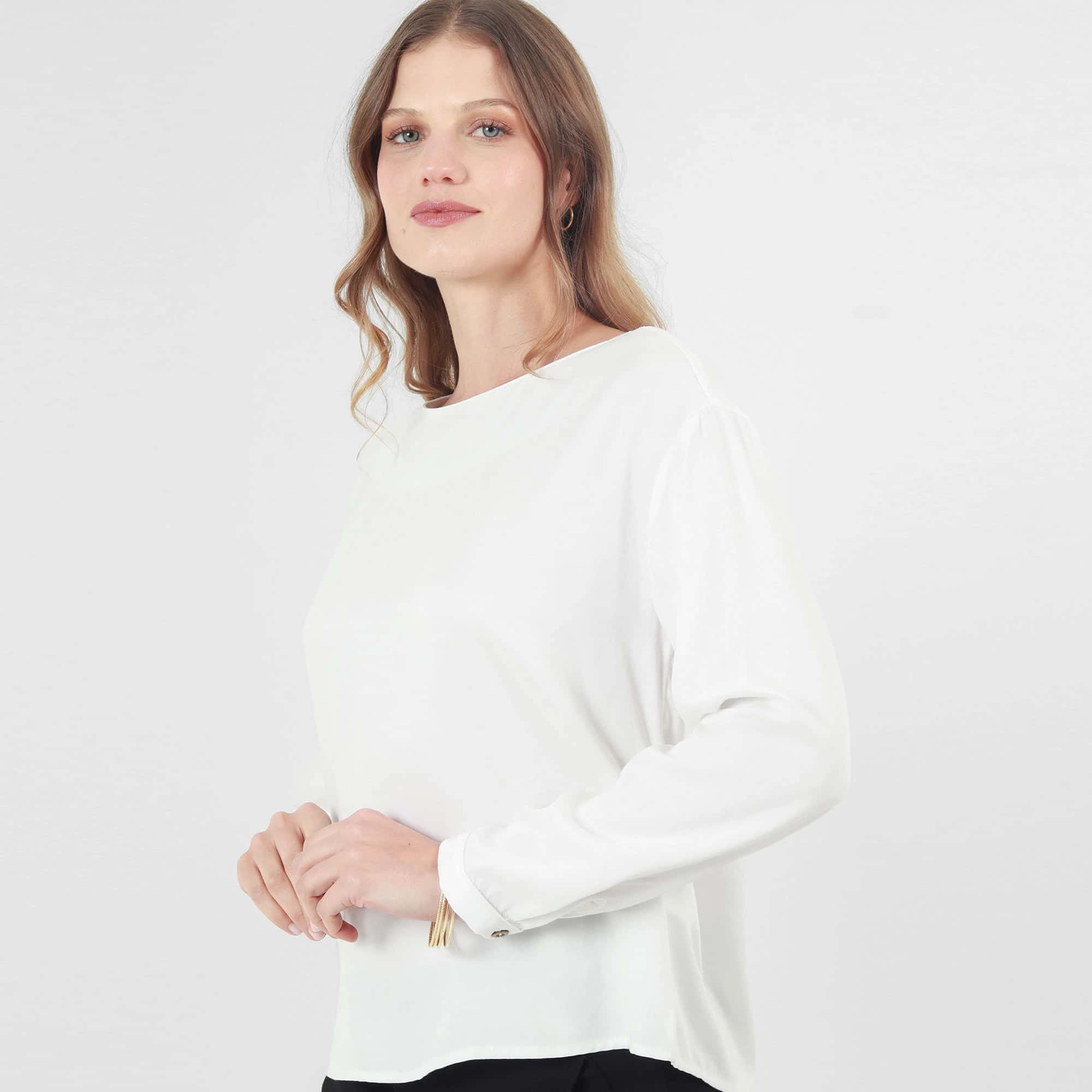 Blusa Cuello Redondo Manga Larga