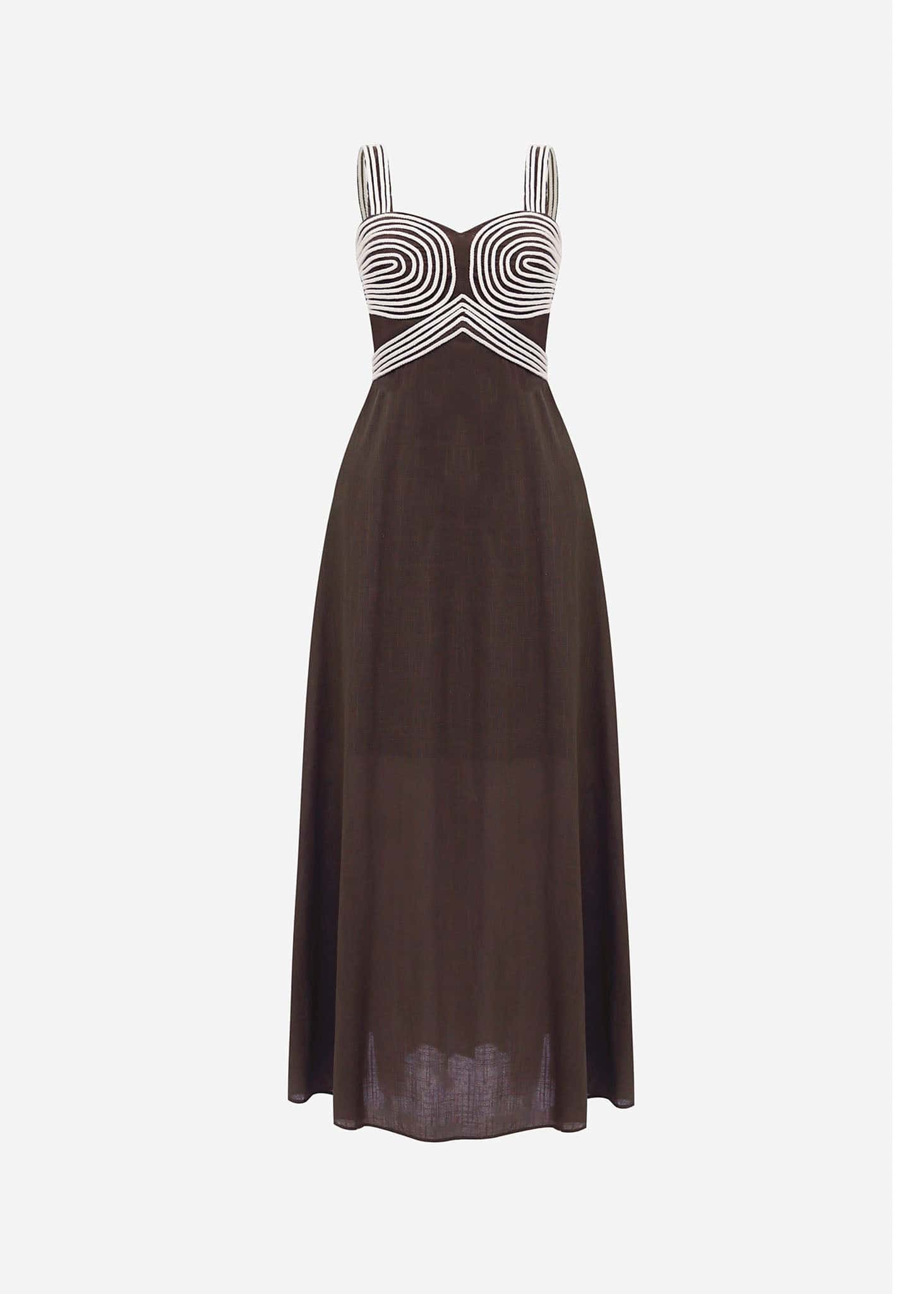 Vestido con bordados orgánicos
