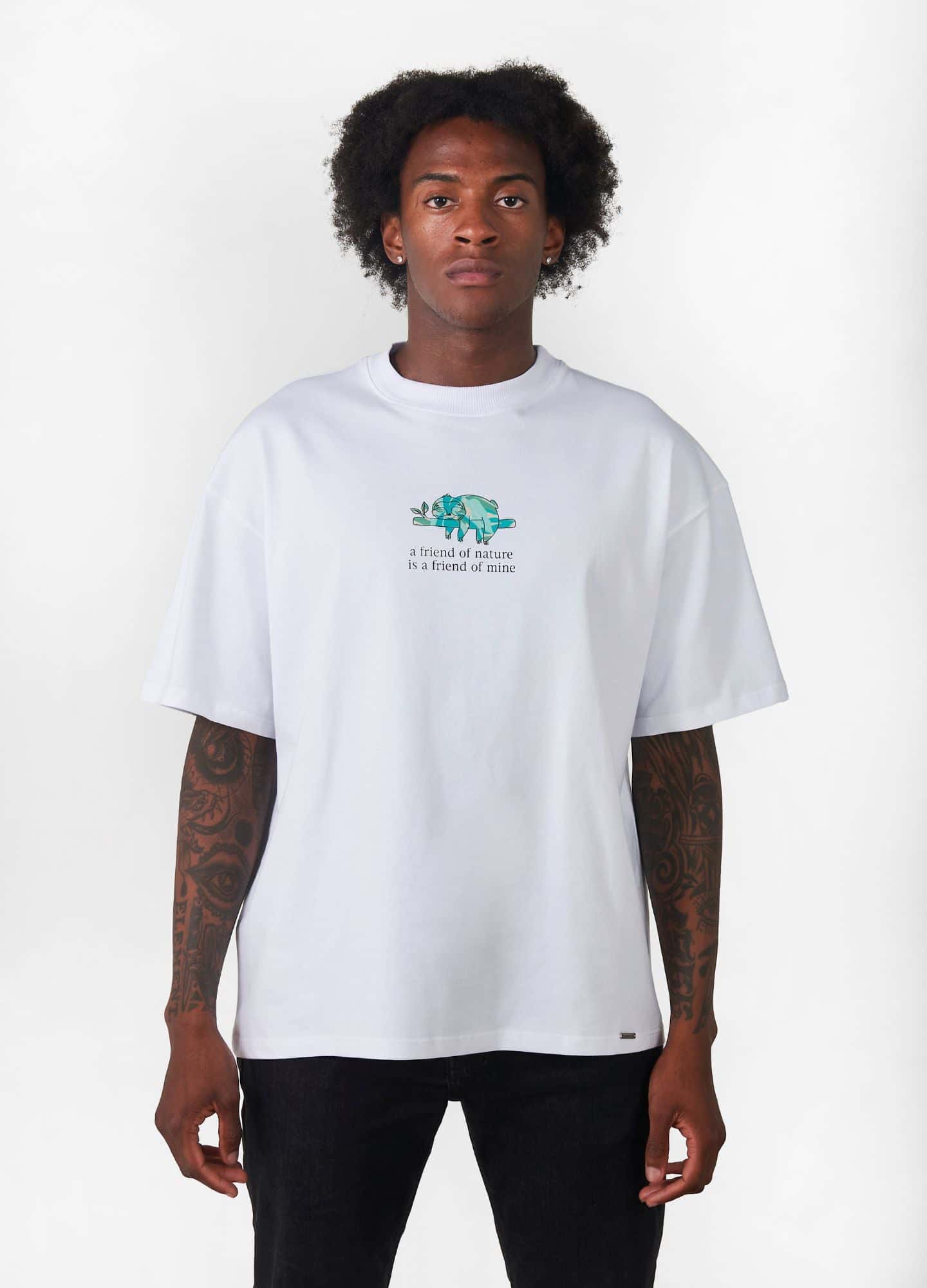 Signature Nature Camiseta Oversized – Blanco (green)