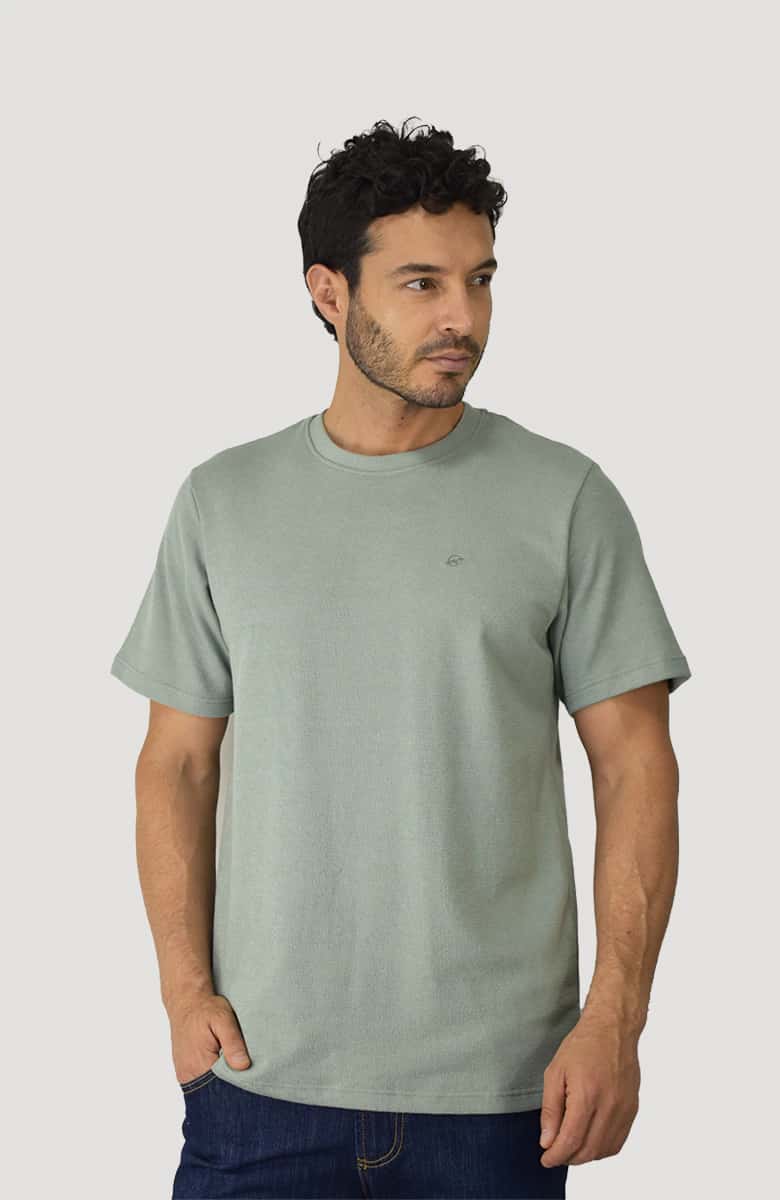 Camiseta de moda texturizada Verde para Hombre