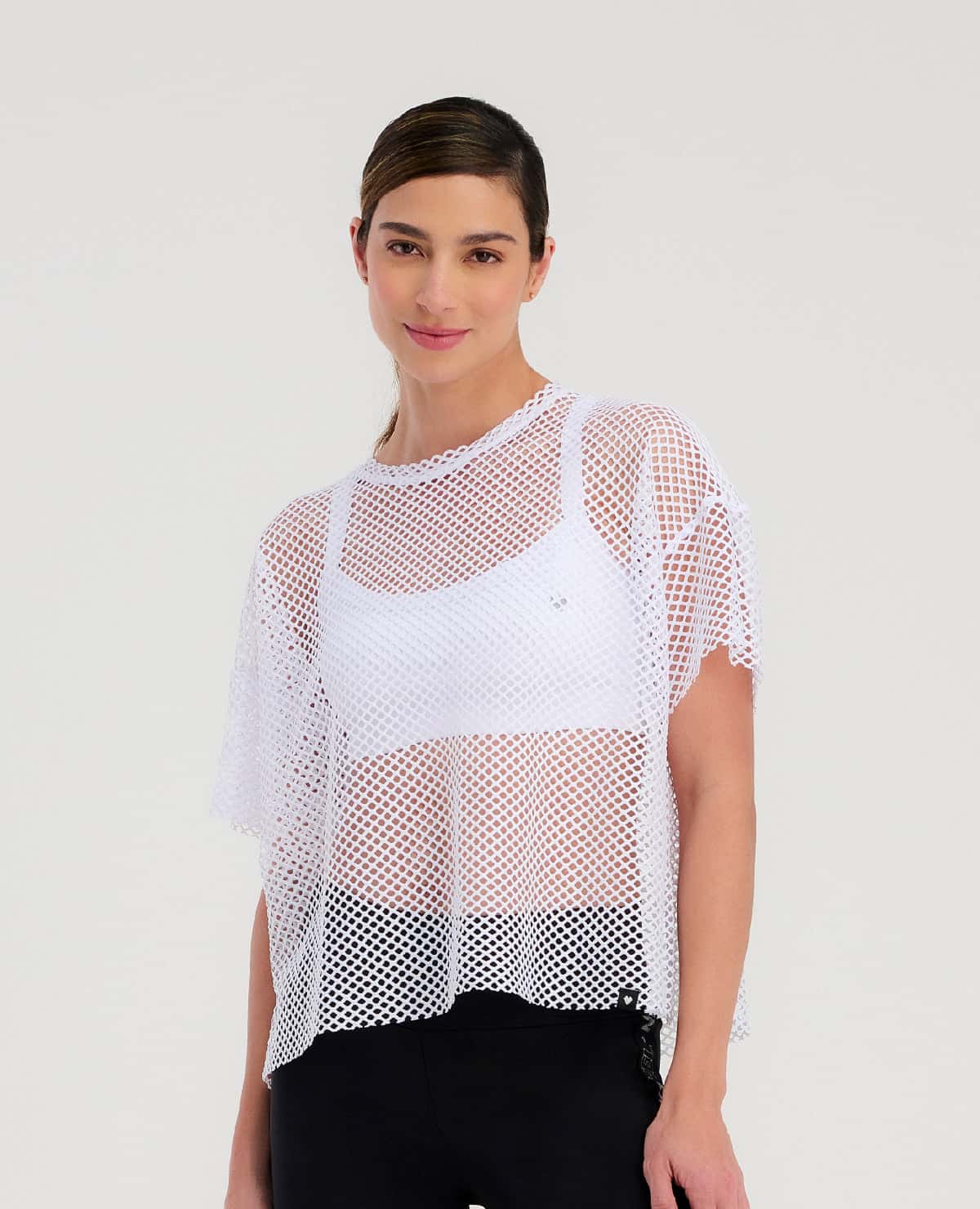 Camiseta Deportiva Cropped | Malla Transpirable | Silueta Holgada