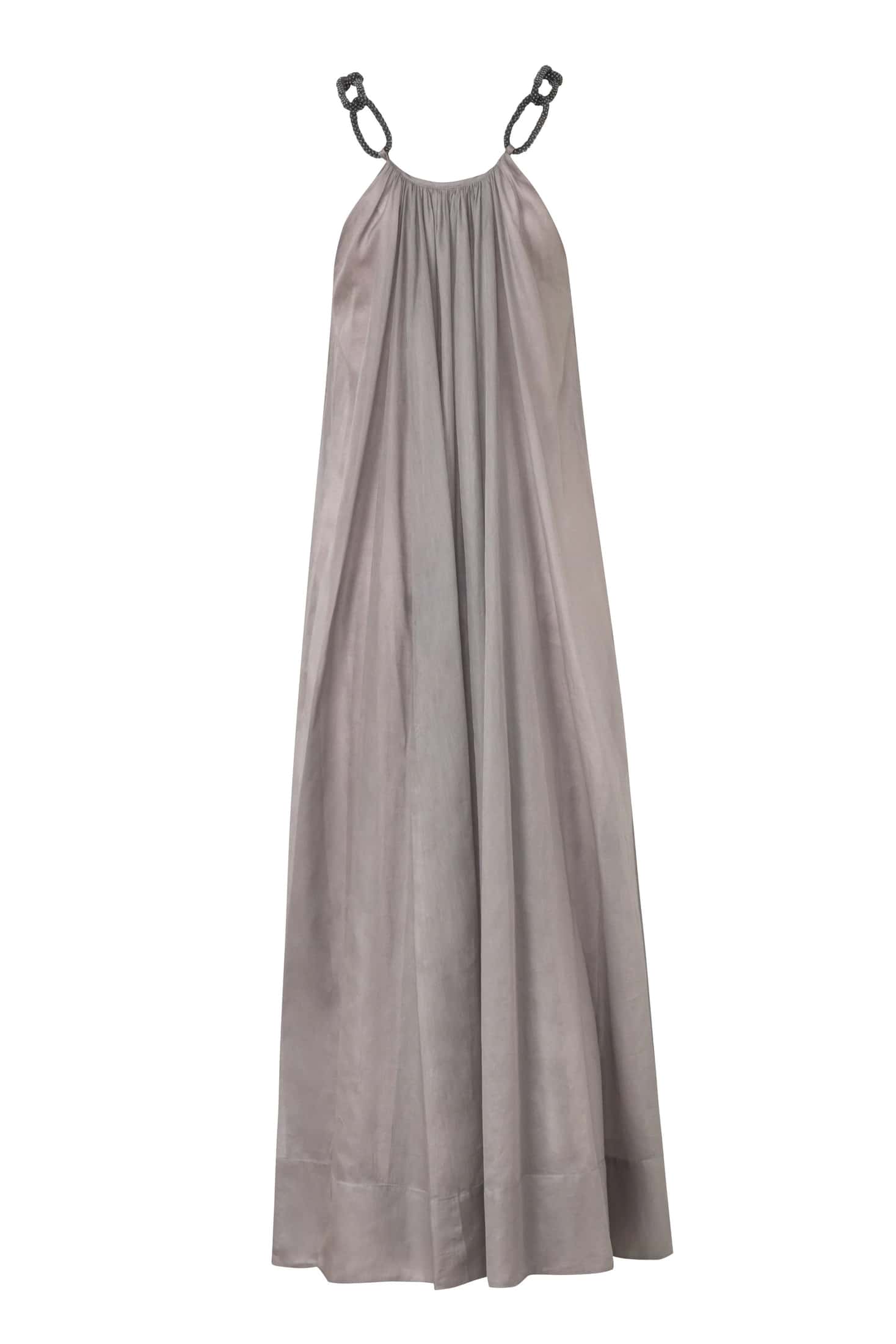Embroidered Halter Cotton Voile Midi Dress - miniatura 5
