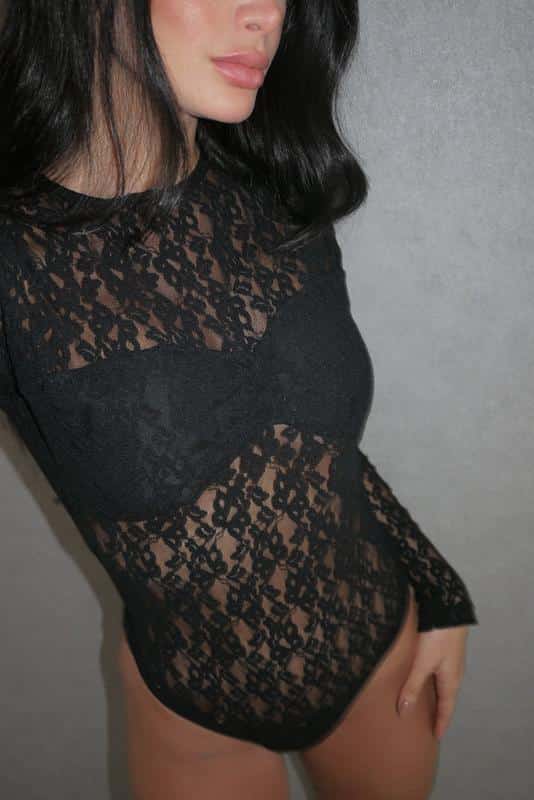 Body Manga Larga Mia - Negro