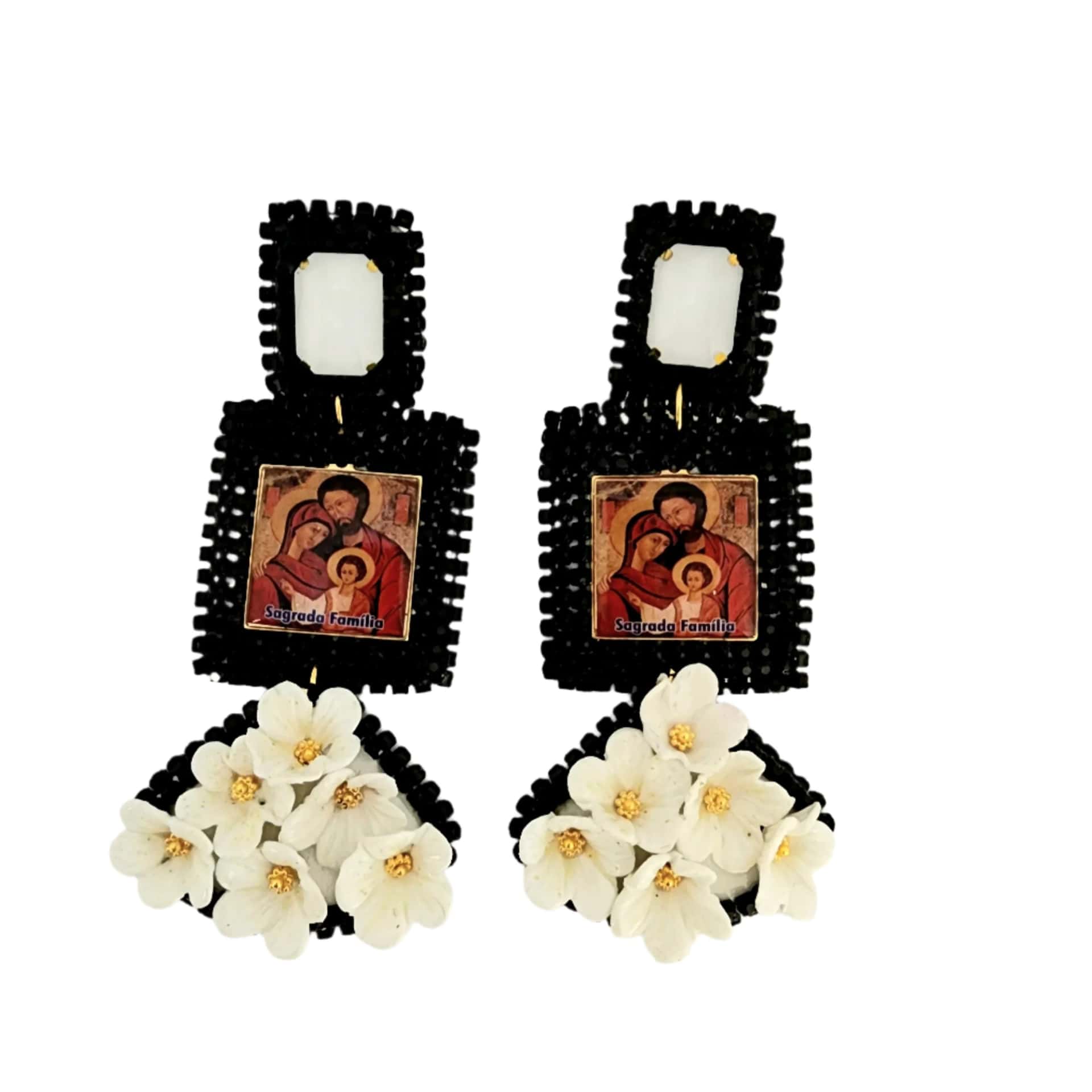 Black Sacred Family Earrings