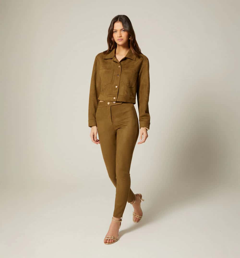 Chaqueta manga larga suede