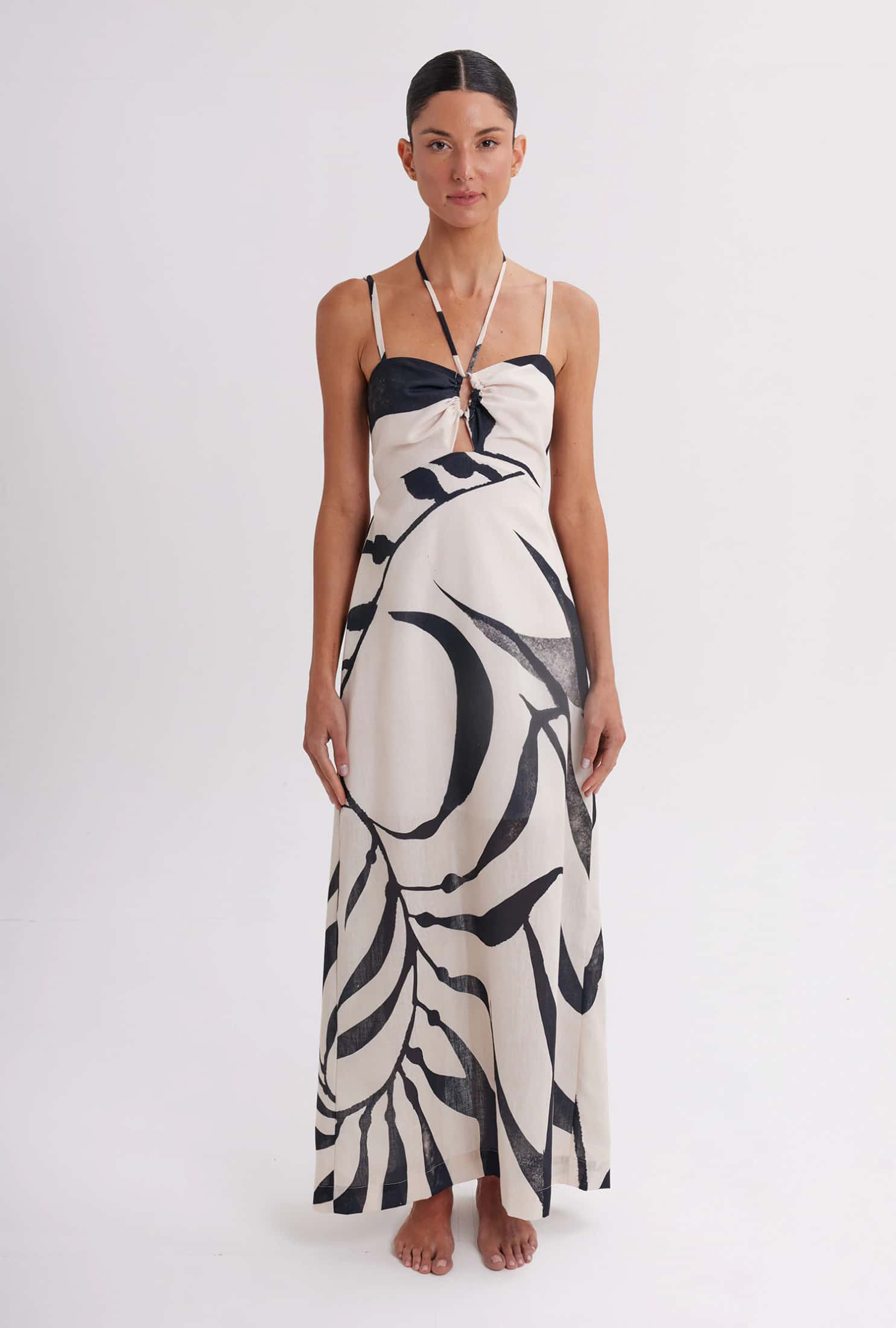 Vestido Largo Mujer Mel Wavy Leaf