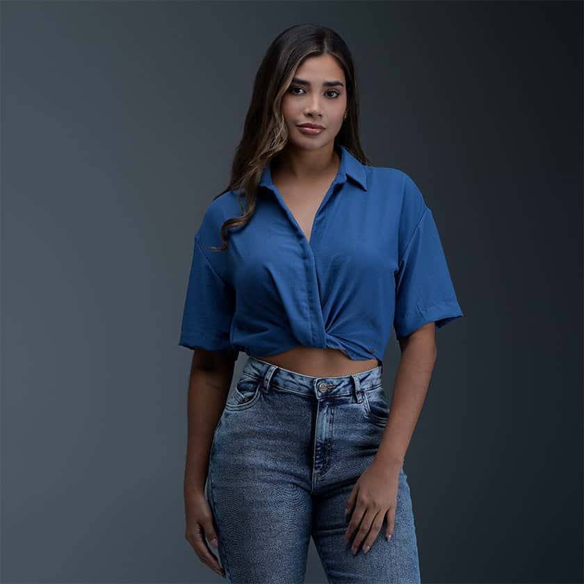 Blusa Azul Mujer