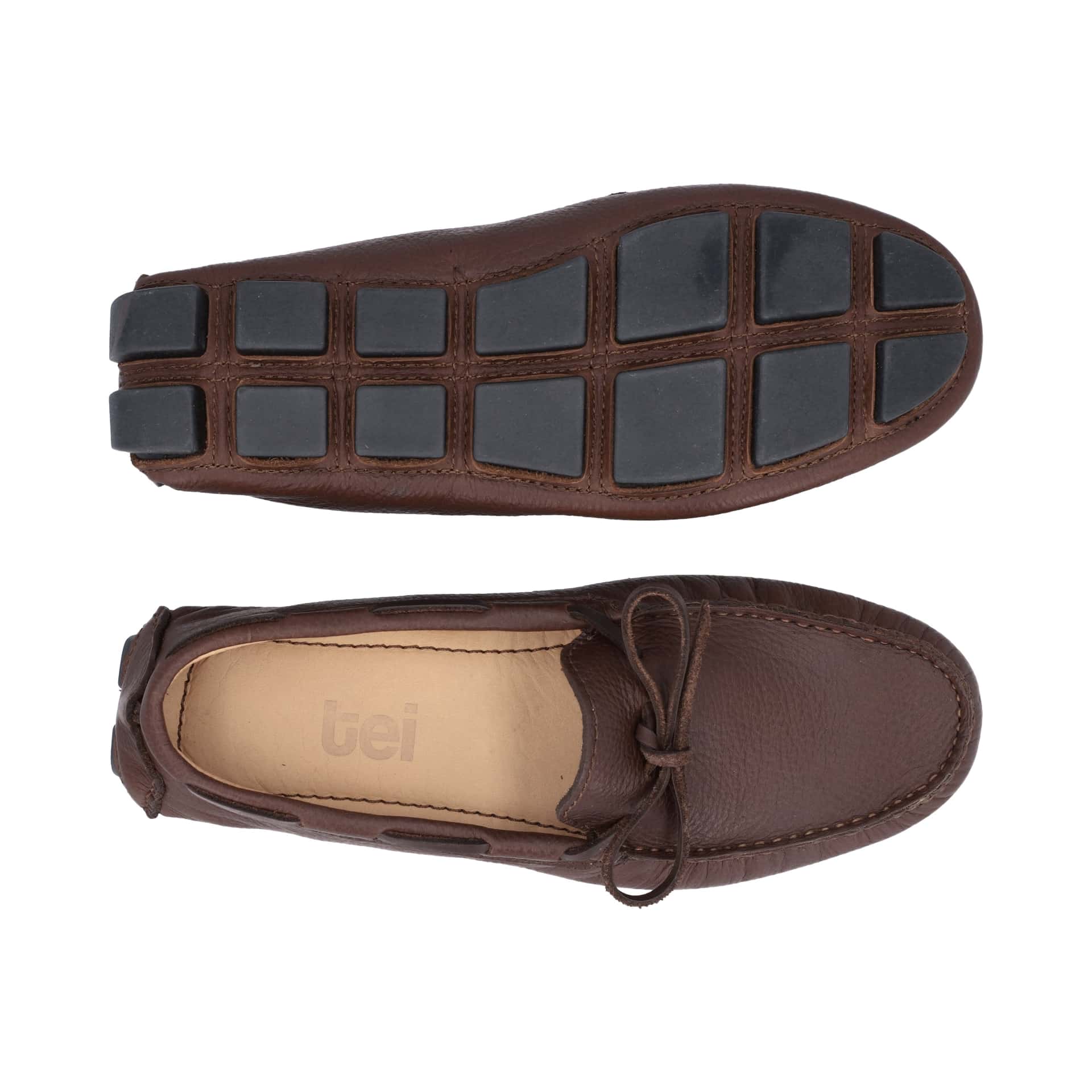 Mocasines Hombre Amarrar Cuero grabado Cognac - miniatura 3