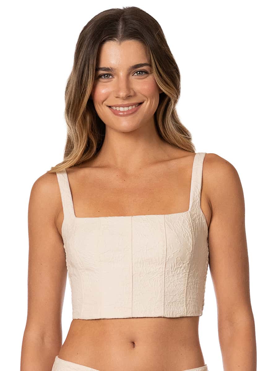 Maaji Ivory Emboss Fira Crop Top