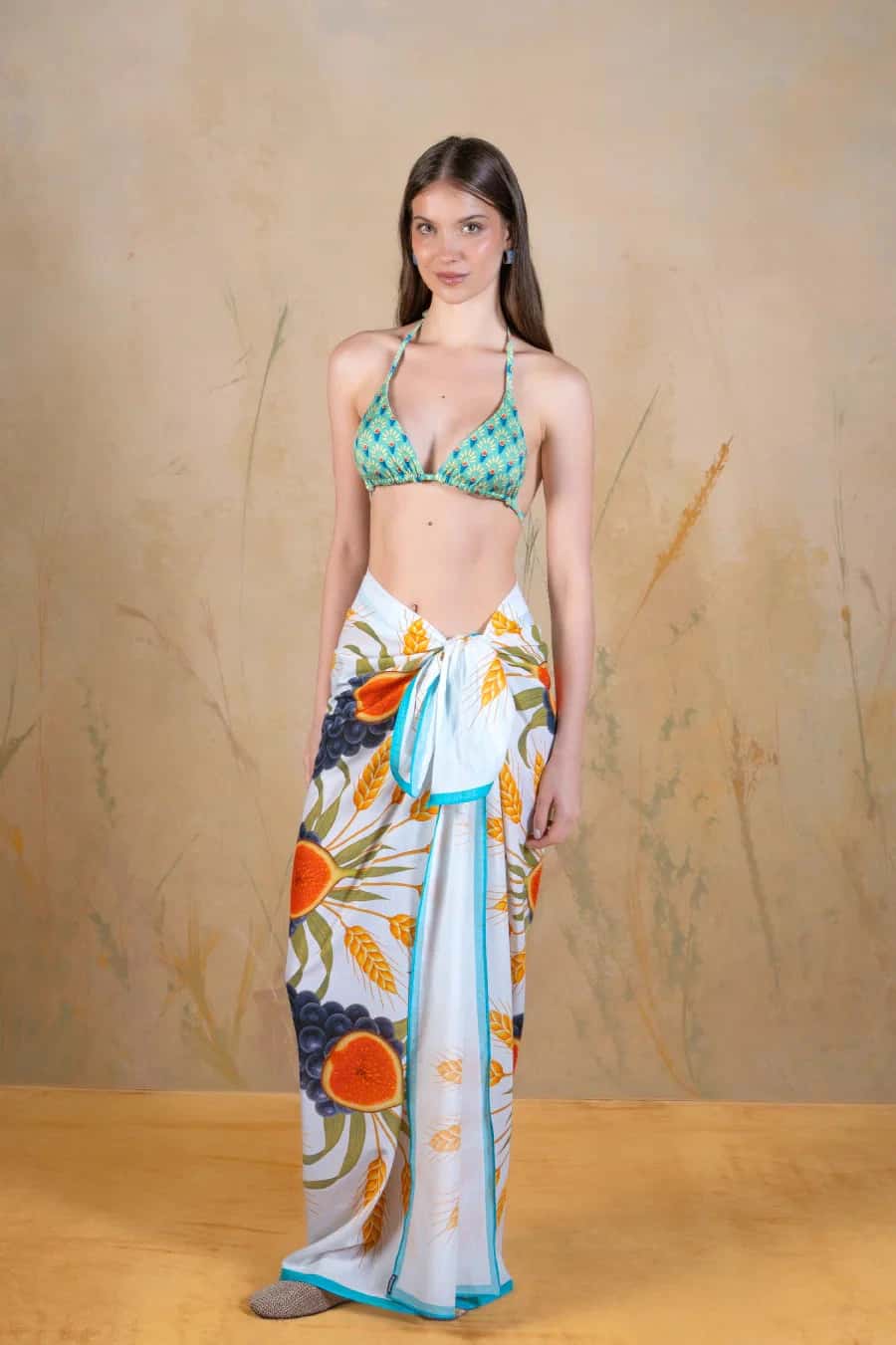 Women's Annona long cotton sarong white