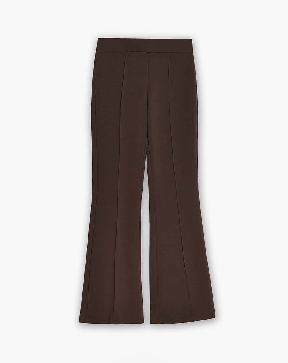 Pantalón tiro medio bota campana chocolate mujer