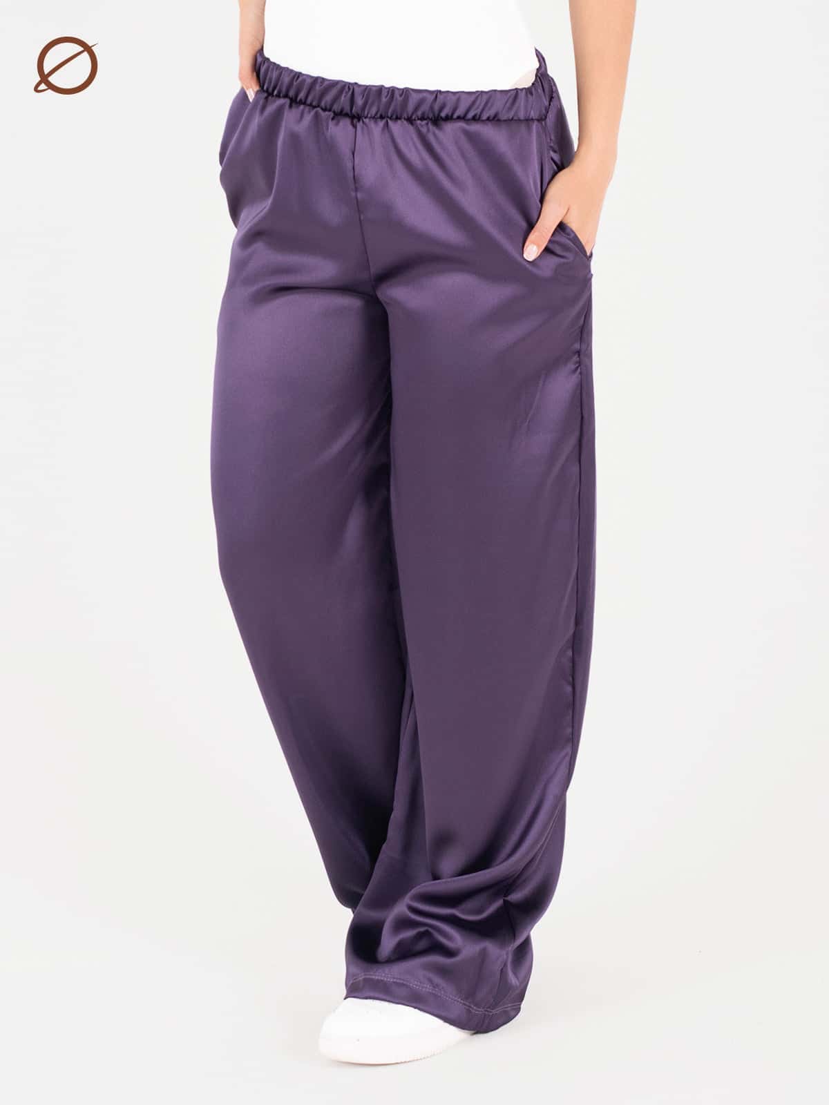 Cleo satin pantalon morado