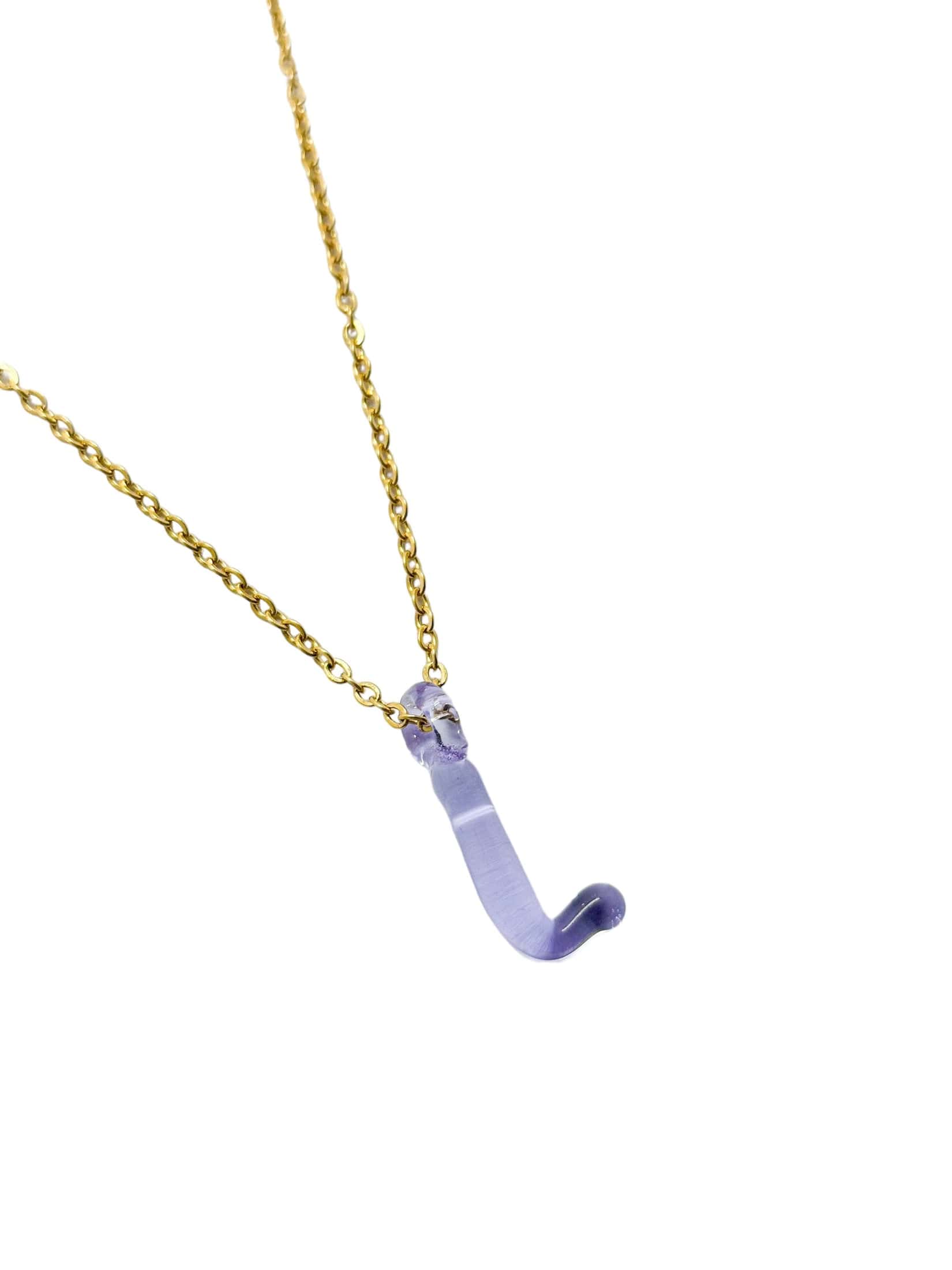 purpple glass necklace 1 letter - miniatura 14