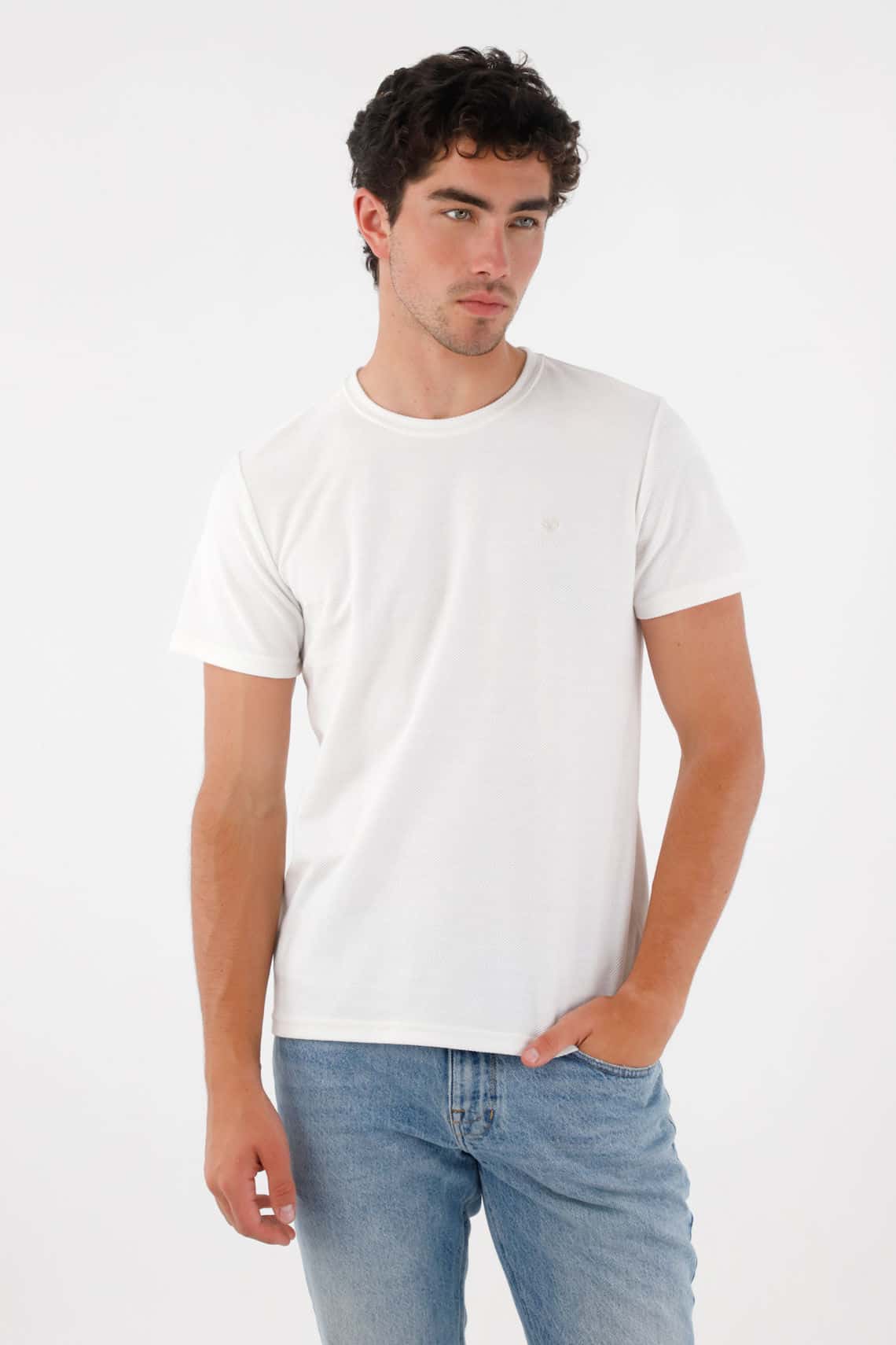Camiseta básica con raqueta crudo para hombre