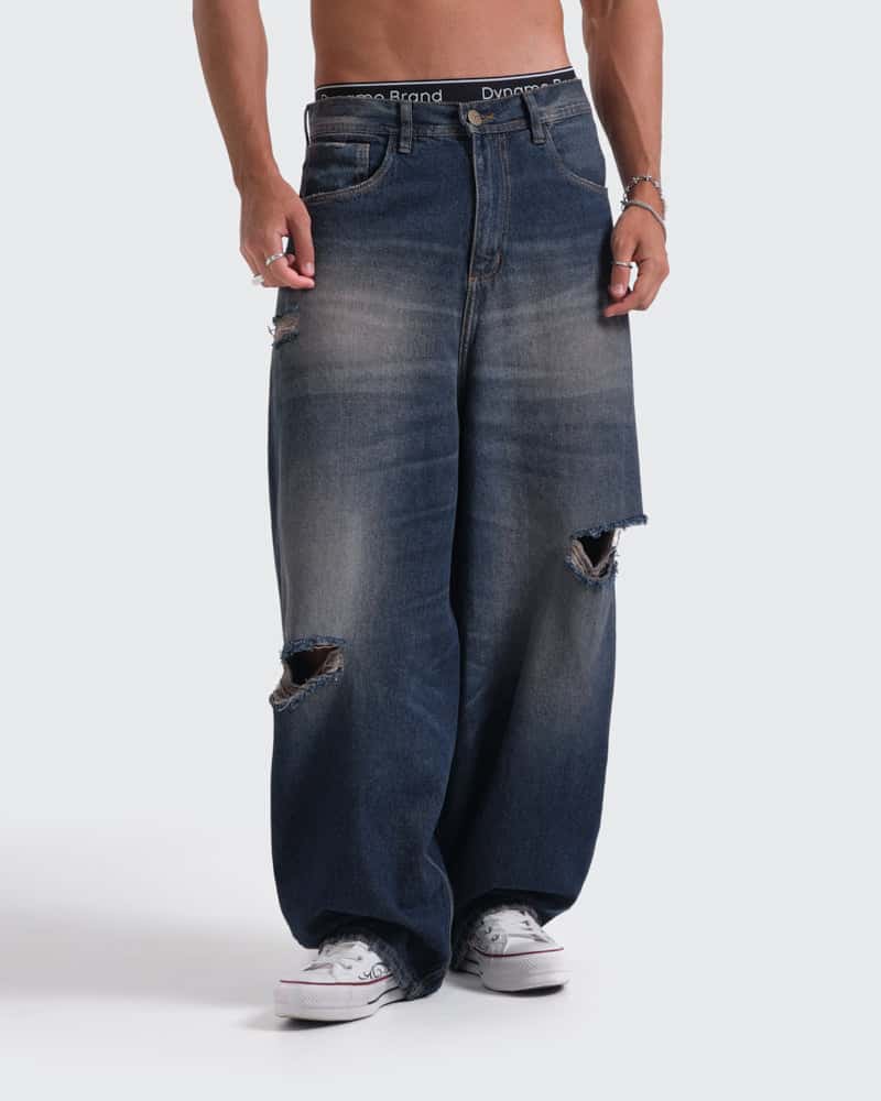 Jeans Azul Barrel Rogue Wash - miniatura 2
