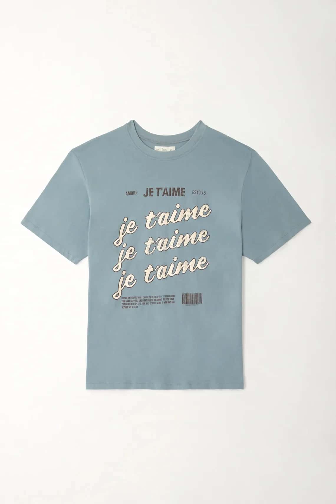 Camiseta oversized con estampado gris para mujer