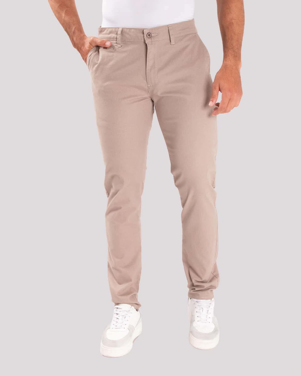 Pantalon slim arena para hombre