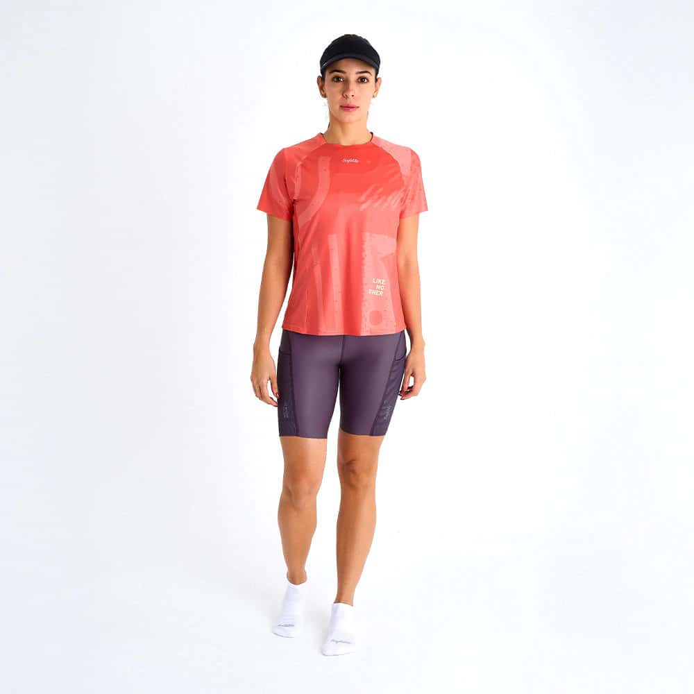 CAMISETA RUNNING/PADEL MANGA CORTA CORAL  PARA MUJER