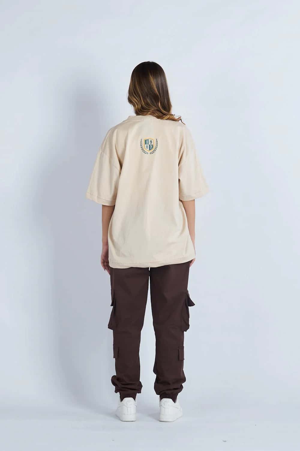 Camiseta oversize estampado New Jersey Beige | DROP 03 | - miniatura 4