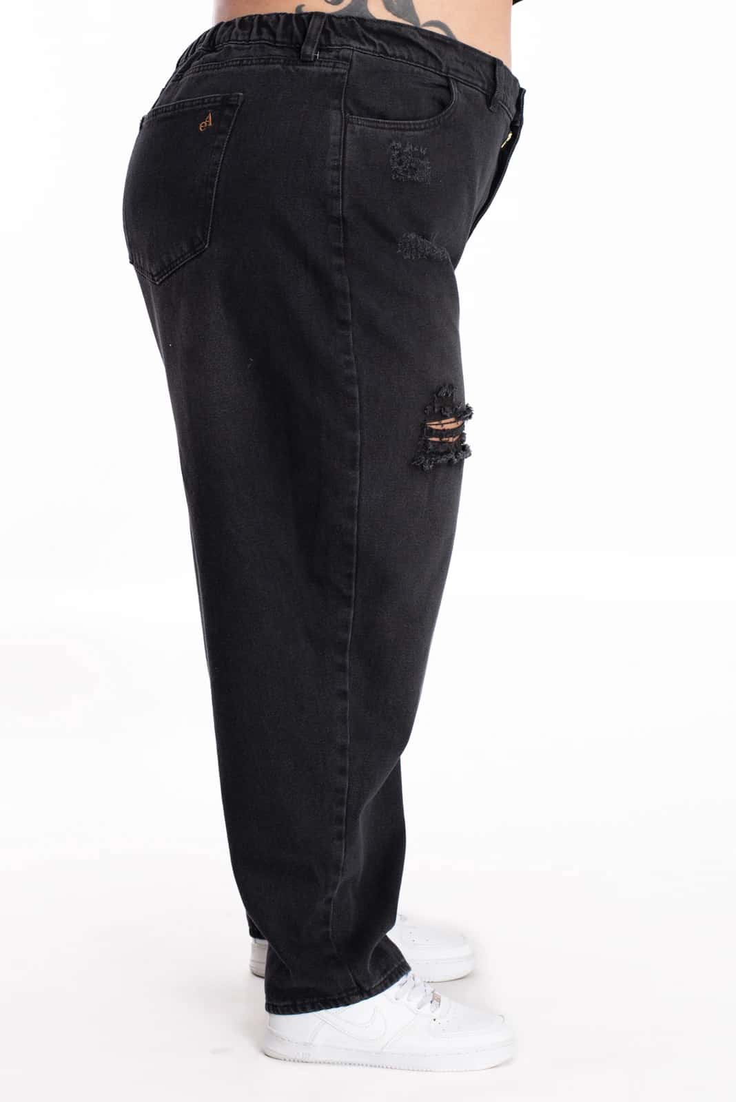 Jean Boyfriend Negro Rotos 413 - miniatura 5
