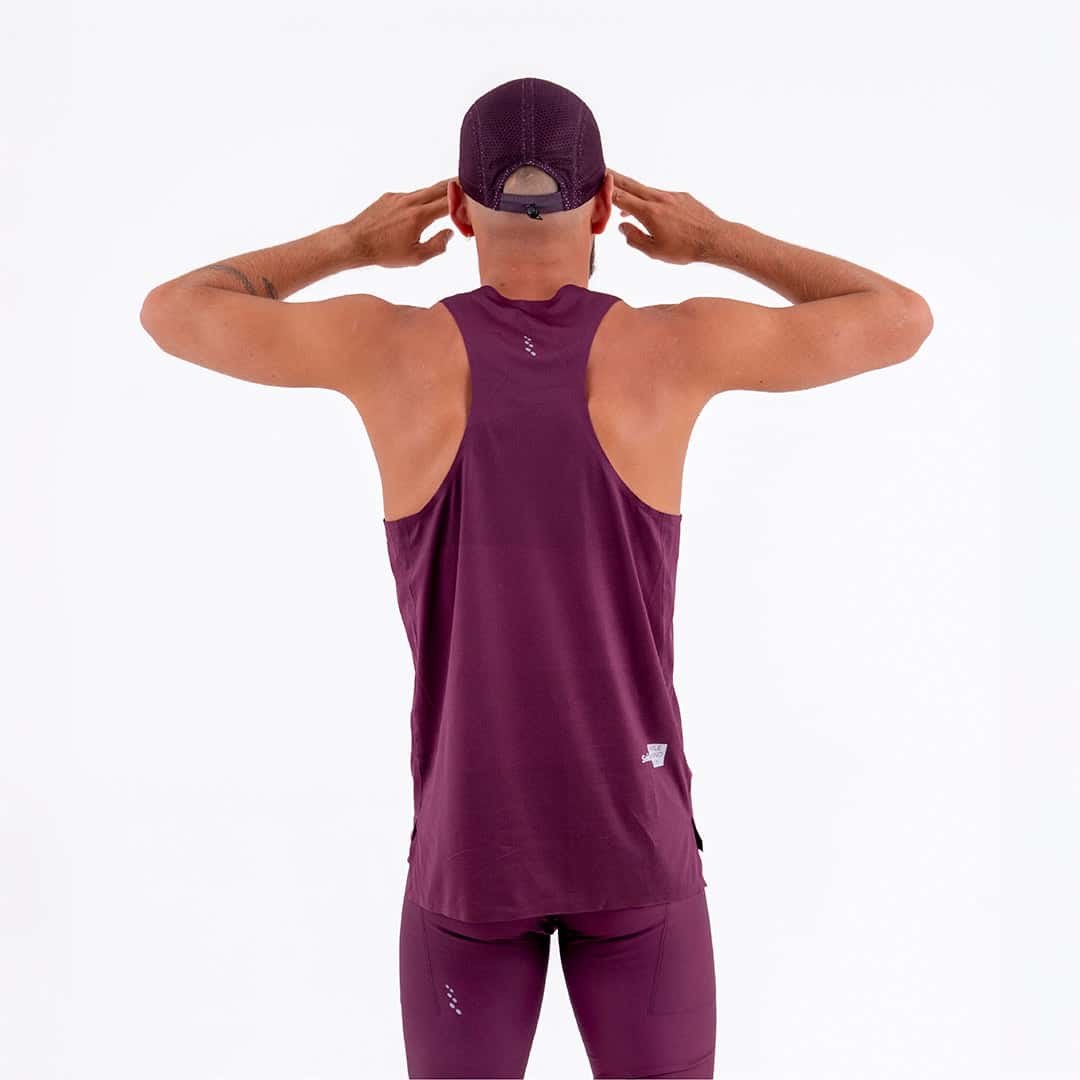 CAMISETA RUNNING MANGA SISA LEVIT CIRUELA PARA HOMBRE - miniatura 2