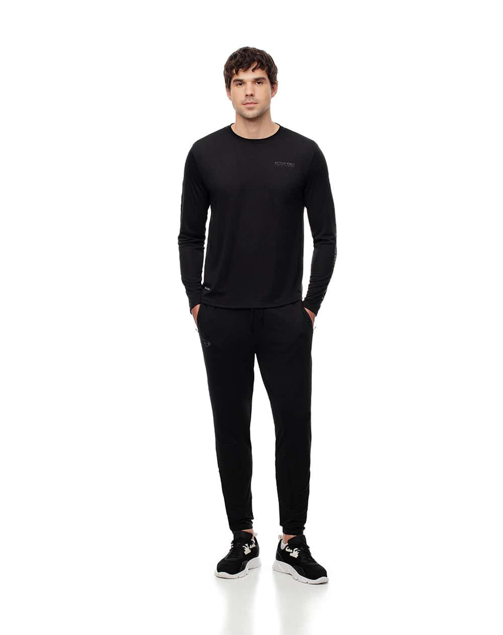 Pantalón deportivo control humedad negro hombre