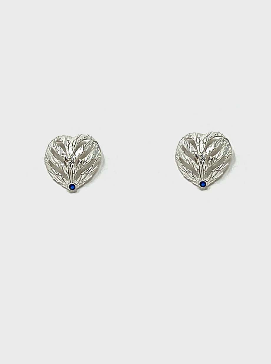 Aretes corazon topo plata - miniatura 1