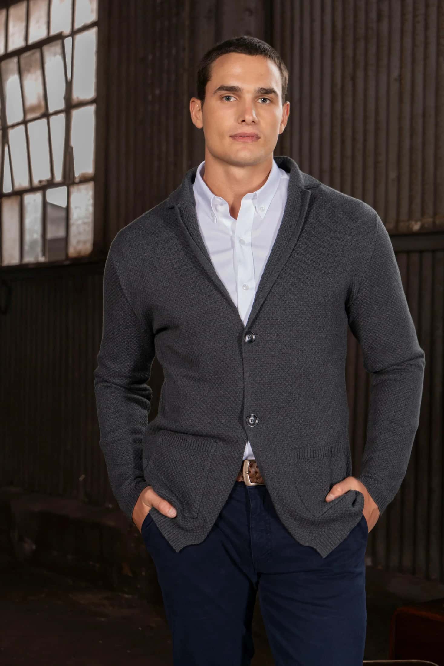 Blazer Bermond Hombre Gris Oscuro