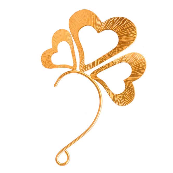 Arete orejera corazones Edén dorado - miniatura 1