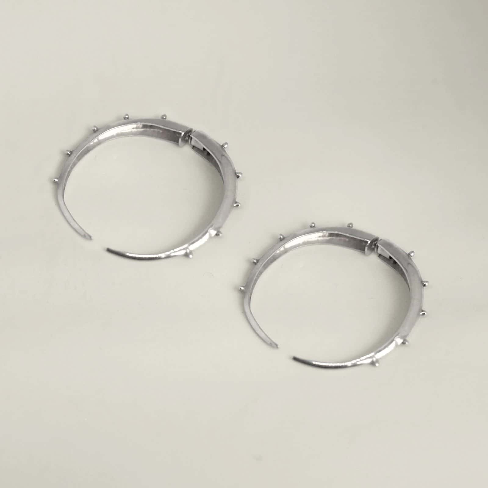 Crescent Hoops Silver
