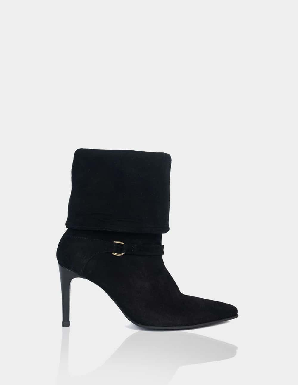 Botin Versatta Cuero Ante Negro