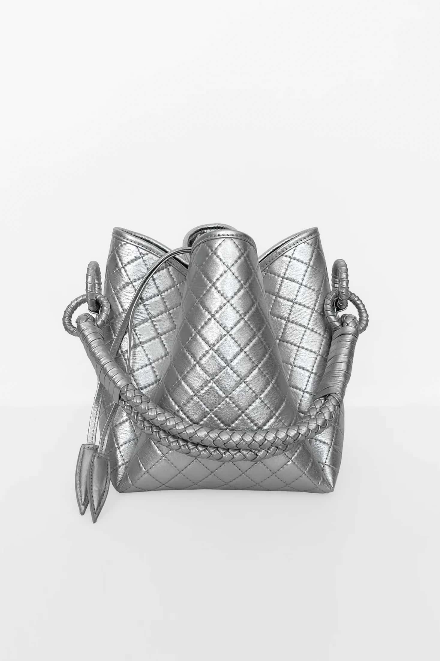 Tulip Bucket Bag, Silver. Limited Edition