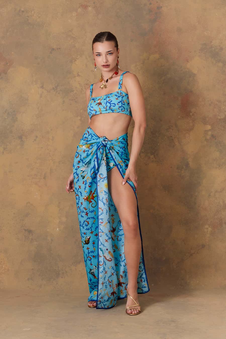 Women's pareo cotton delphos turquoise