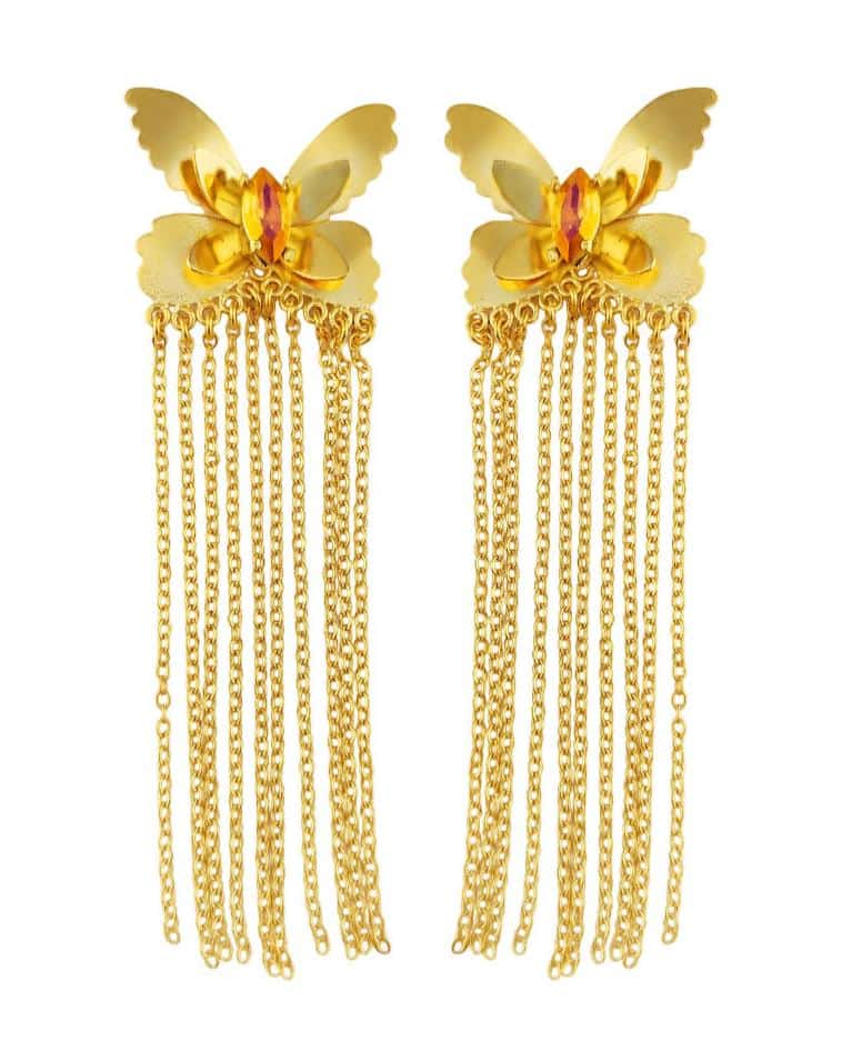 Aretes Mariposas y cristal
