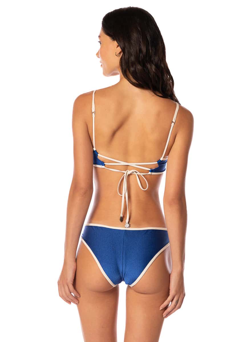 Maaji Cobalt Blue Iconic Low Rise Thin Side Bikini Bottom
