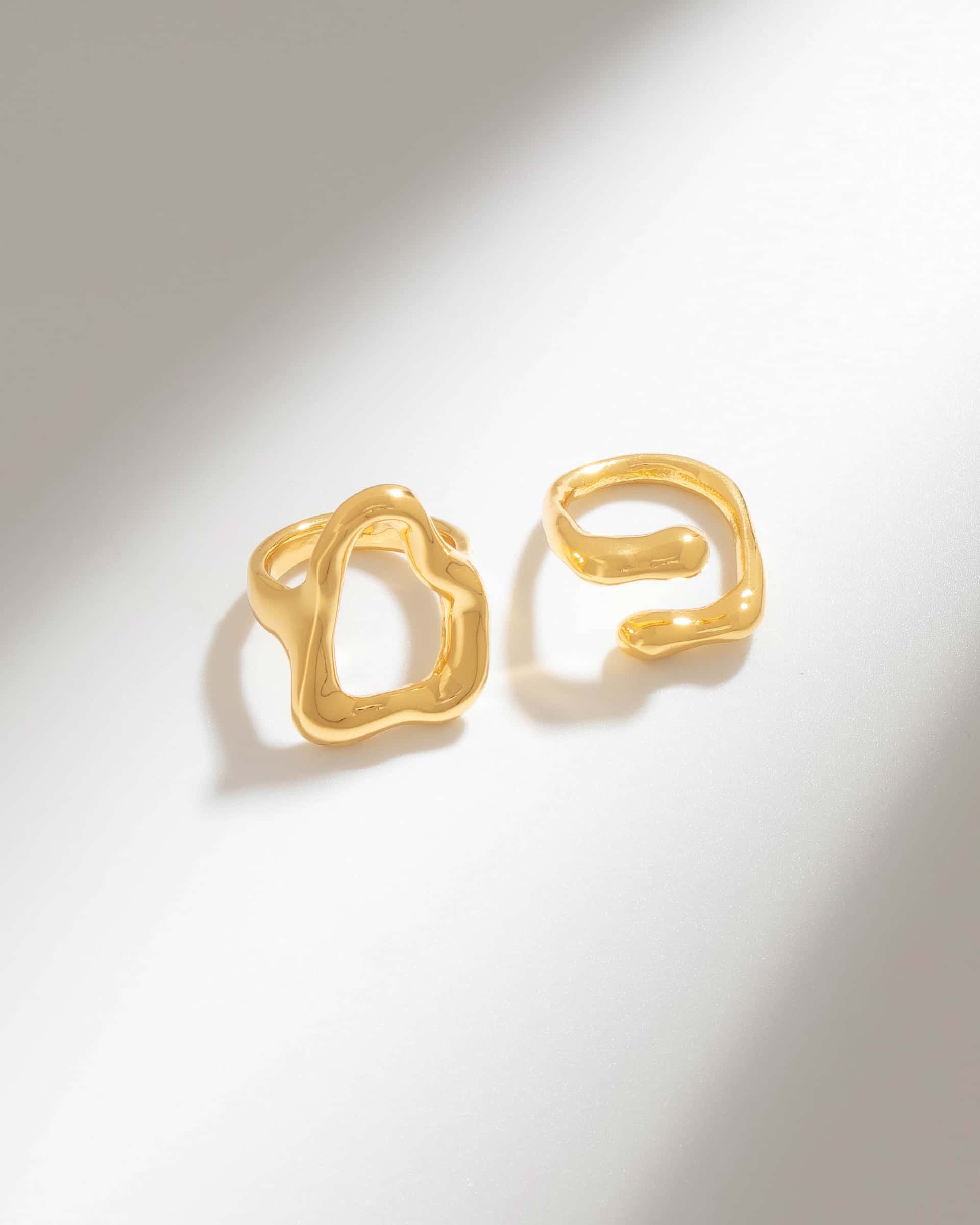 Set X2 Anillos Silueta Amorfa