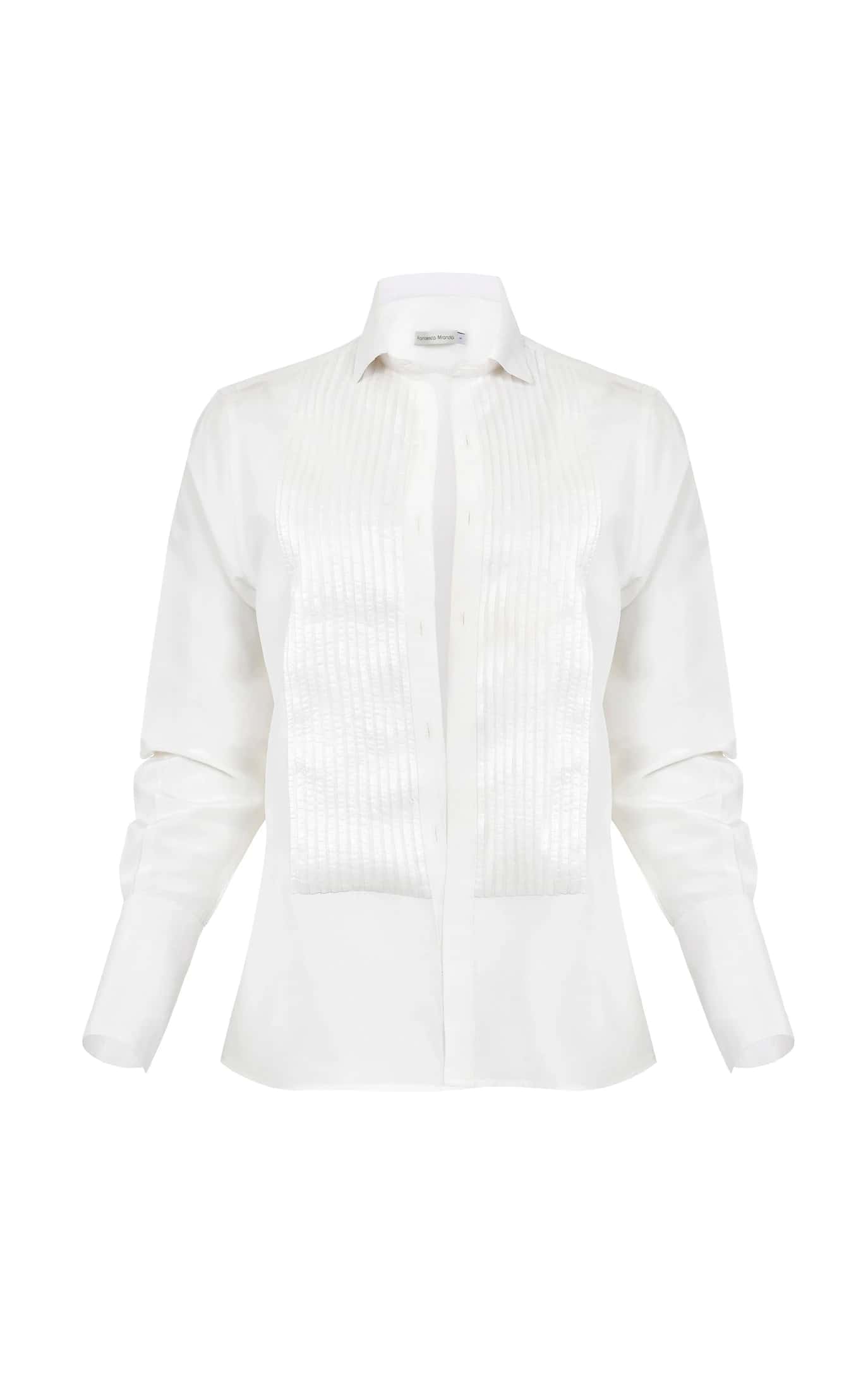 The Classic Tuxedo Shirt 100% Silk Taffeta - miniatura 2