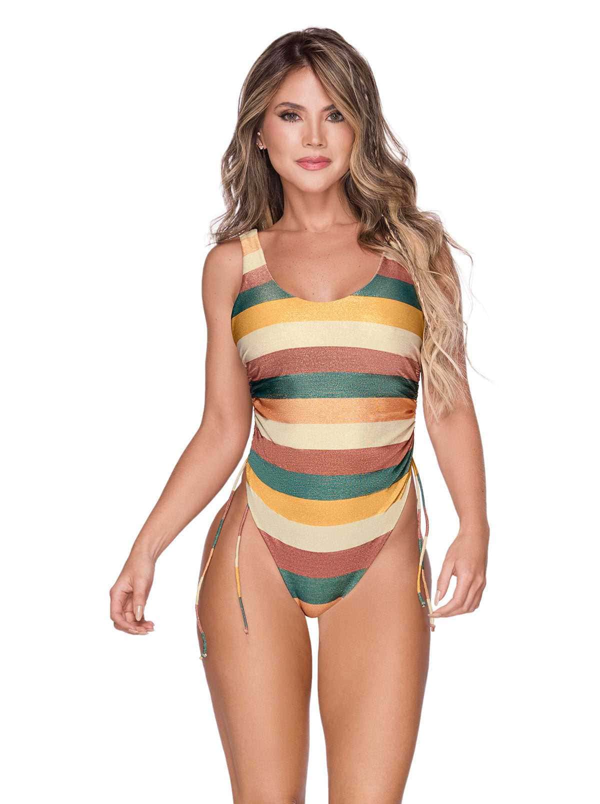 VESTIDO DE BAÑO ENTERO 44805 - CORDONES LATERALES AJUSTABLES