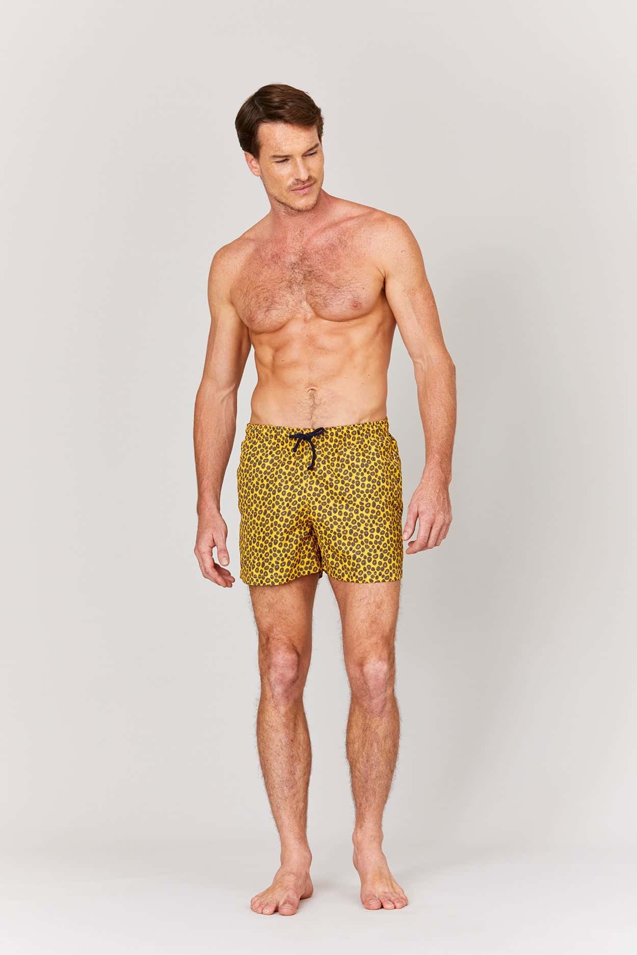 Men's octopus skin swim trunk yellow