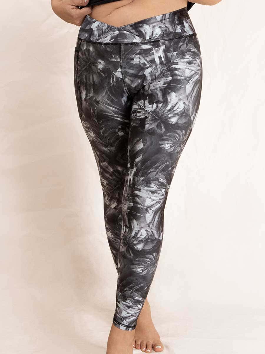 Leggins Talle Medio Estampado Negro