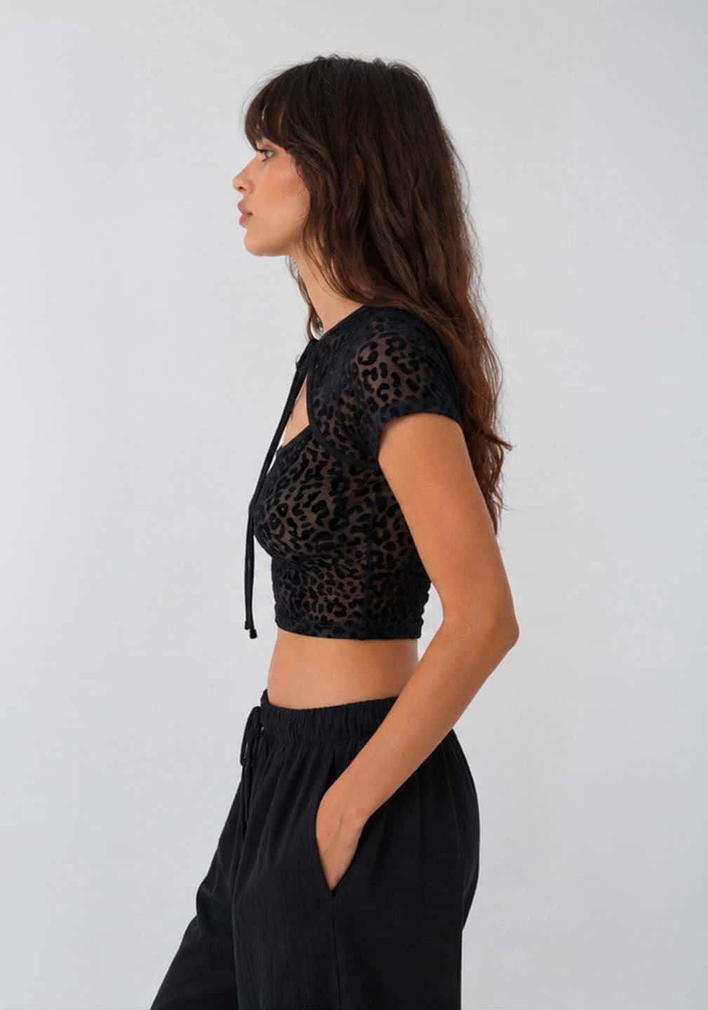 NINA BLACK CROP TOP - miniatura 2