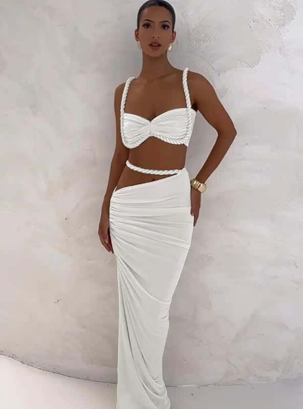 SET BLANCO FALDA LARGA