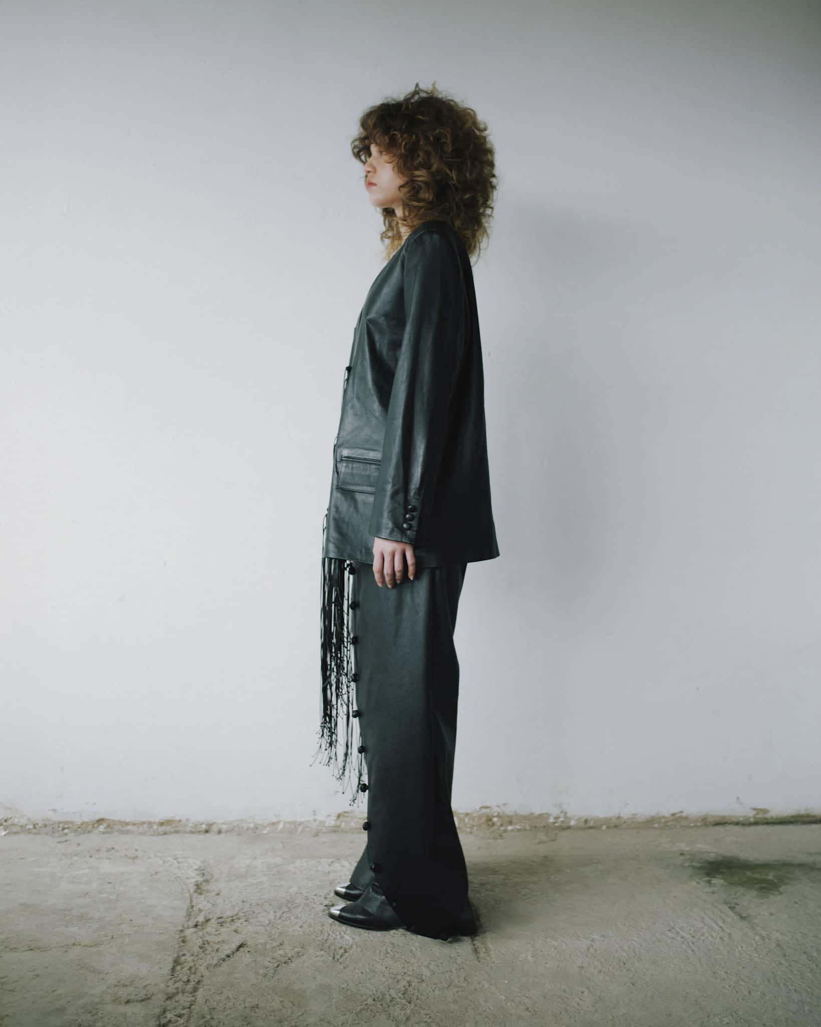 MACRAME LEATHER BLAZER - miniatura 4
