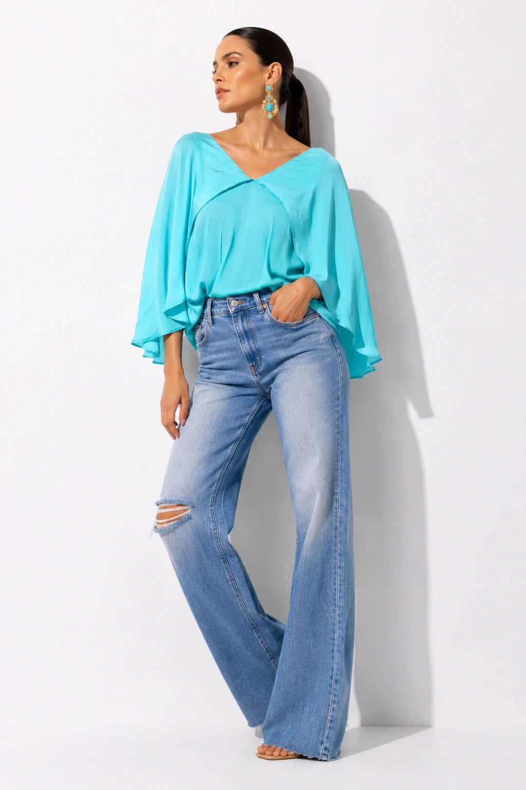 Blusa Gloria 2 Aguamarina - miniatura 3
