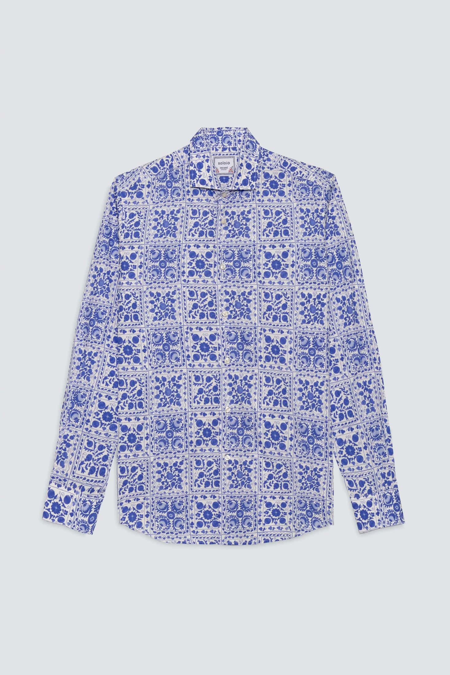 Men's cotton shirt white ferghana
