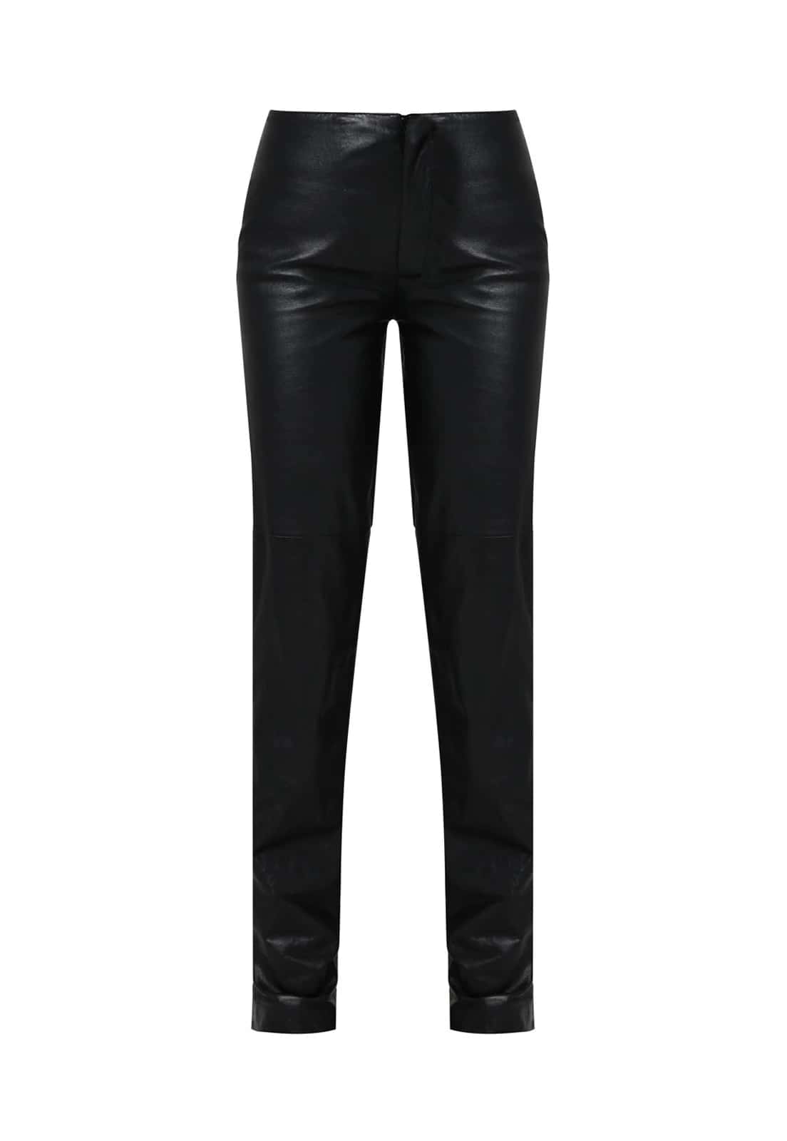 LEATHER LOW RISE TROUSERS