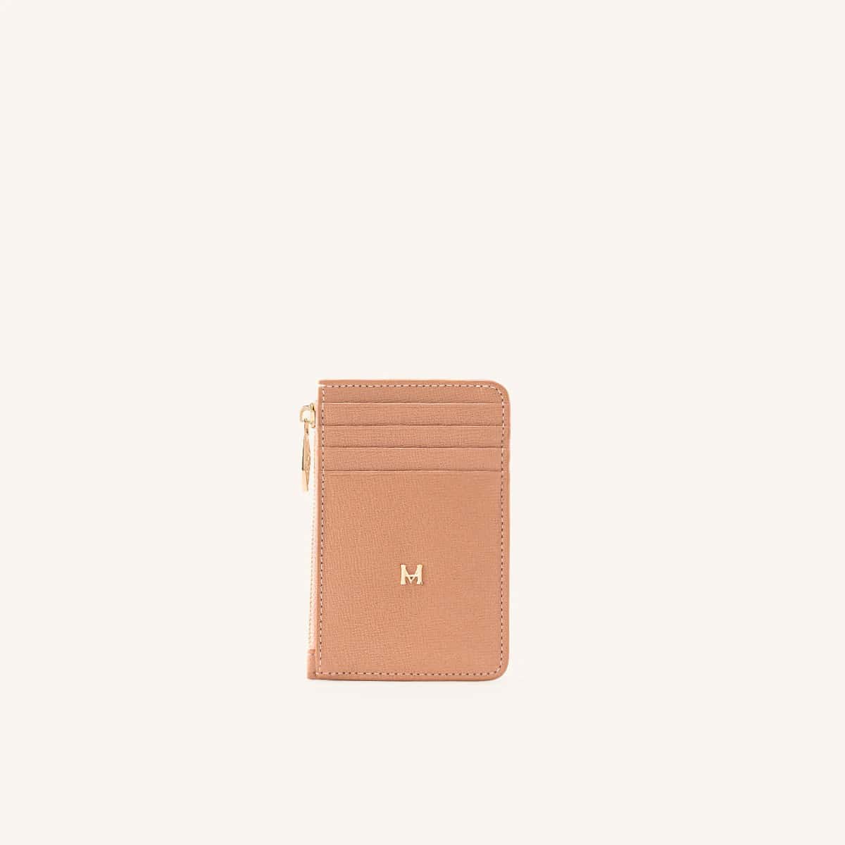 Tarjetero 8 Tarjetas Con Zip Rosado Metalizado Fontana